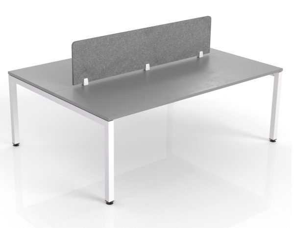 Plaza 50mm Square Legs Double Desk Frame 1800 - With Screen