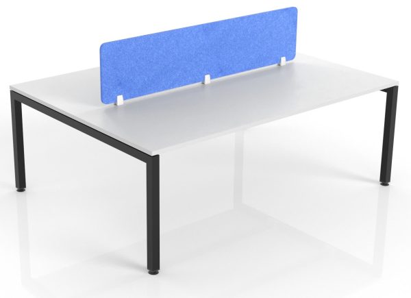 Plaza 50mm Square Legs Double Desk Frame 1800 - With Screen
