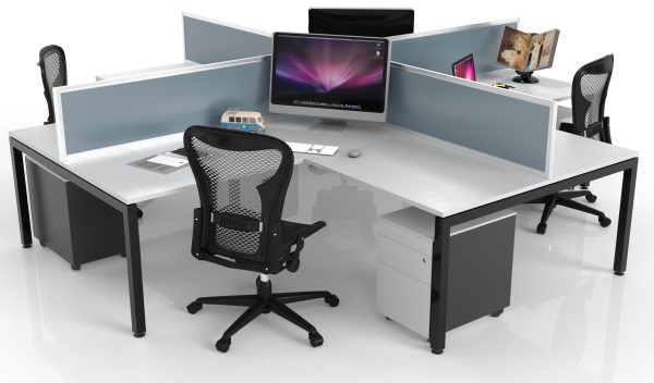 50mm Square Legs 4 Persons Workstation 1800 - Many Options