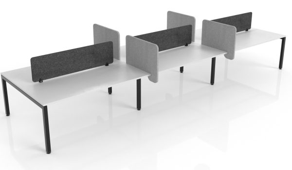 Plaza 50mm Square Legs Double Desk Frame 1800 - With Screen