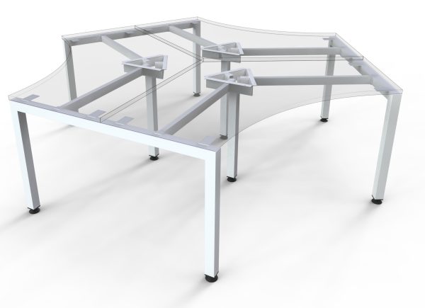 Infinity Plaza 120 Degree Workstation with1200 desktop - Contract Work