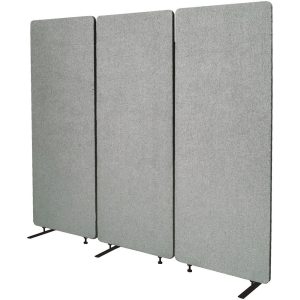 Room Divider Acoustic Screen 3 Panels - Silver