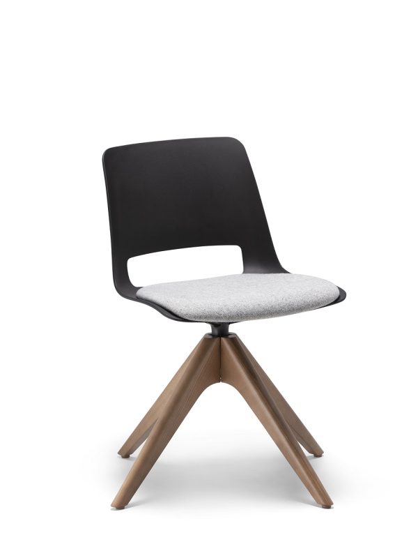 Unica Timber Swivel Upholstered Chair