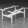 Argo Plus Electric Double Desk H Frame - WHITE Round Legs