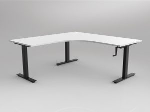 AGILE Manual Height Adjustable Corner Workstation 1800 - BLACK