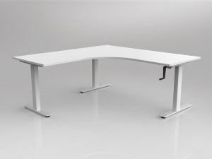 AGILE Manual Height Adjustable Corner Workstation 1800 - WHITE
