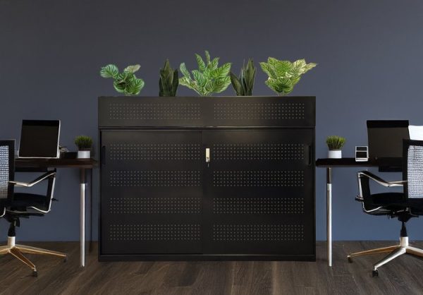 Steelco Aeir Perforated Sliding Door Cupboard  - 900 Wide