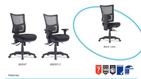 Brent Mesh Back Task Chair With Arms Brent Mesh Back Task Chair With Arms