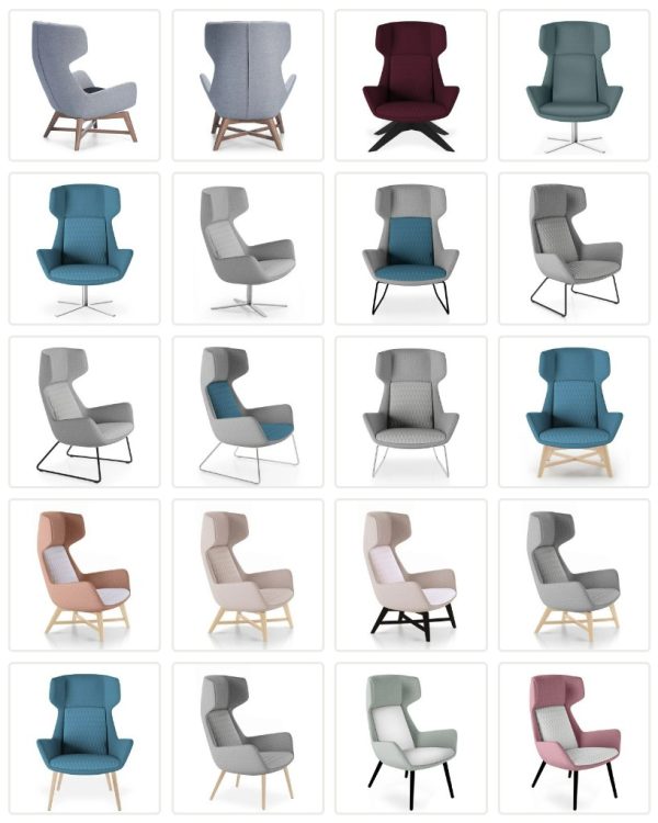 Aquila One High Back Lounge Chair - 13 Base Options