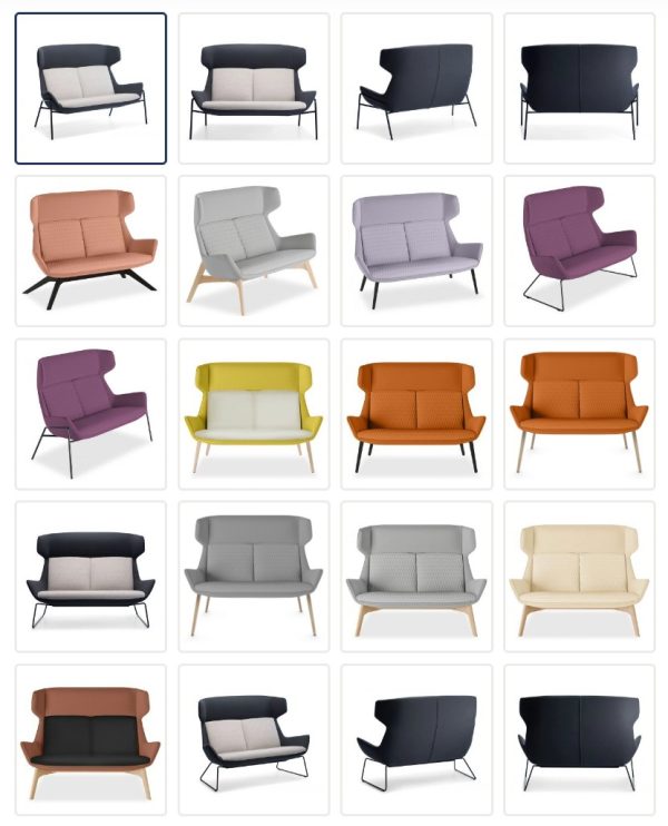 Aquila Two Seater High Back Lounge - 8 Base Options Aquila Two Seater High Back Lounge - 8 Base Options