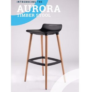 Aurora Timber Stool With Seat Pad