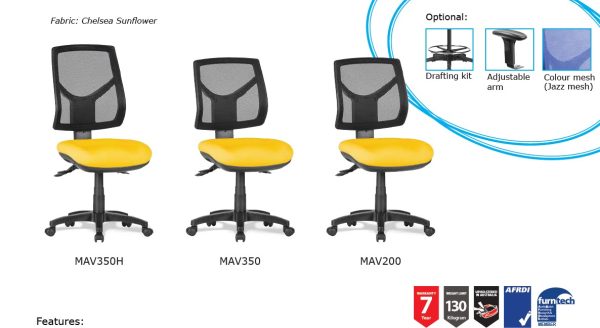 Avoca Upholstered Low Back Task Chair - Many Options