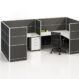 Charcoal Desk Partition with White Frame - 1200H