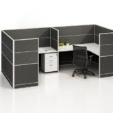 Charcoal Desk Screen with Aluminium Frame 1500W