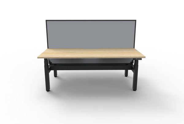 BOOST+ Double Electric Desk With Screen And Cable Tray - 3 Sizes BOOST+ Double Electric Desk With Screen And Cable Tray - 3 Sizes