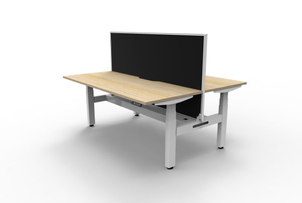 BOOST+ Double Electric Desk With Screen And Cable Tray - 3 Sizes BOOST+ Double Electric Desk With Screen And Cable Tray - 3 Sizes