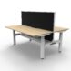 BOOST+ Double Electric Desk With Screen And Cable Tray - 3 Sizes