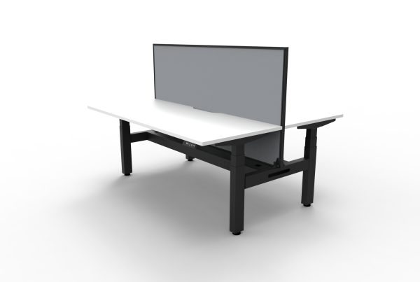 BOOST+ Double Electric Desk With Screen And Cable Tray - 3 Sizes BOOST+ Double Electric Desk With Screen And Cable Tray - 3 Sizes