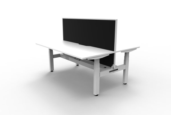 BOOST+ Double Electric Desk With Screen And Cable Tray - 3 Sizes BOOST+ Double Electric Desk With Screen And Cable Tray - 3 Sizes