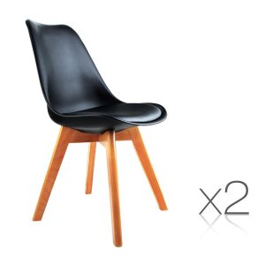 Eames Retro Cafe Chairs Black x2