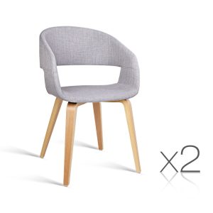 Kinn Visitor Chair Light Grey x 2 - Check Stock