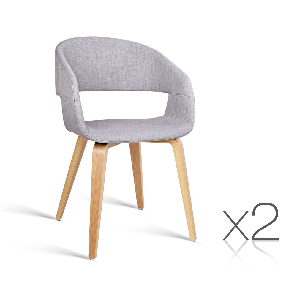 Kinn Visitor Chair Light Grey x 2 - Check Stock