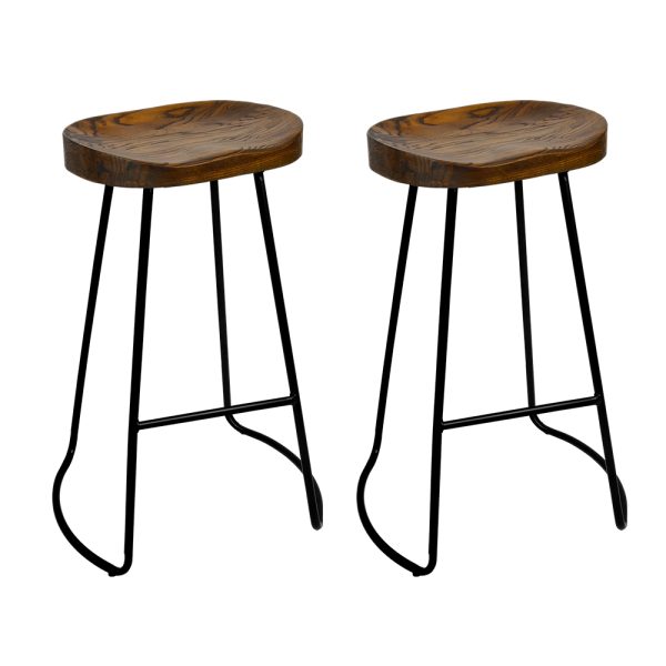 Small Elm Dark Wood Bar Stool x2 Small Elm Dark Wood Bar Stool x2