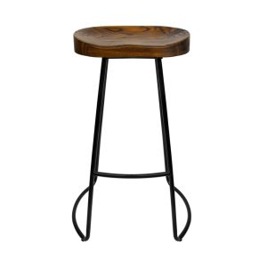 Small Elm Dark Wood Bar Stool x2