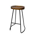 Small Elm Dark Wood Bar Stool x2