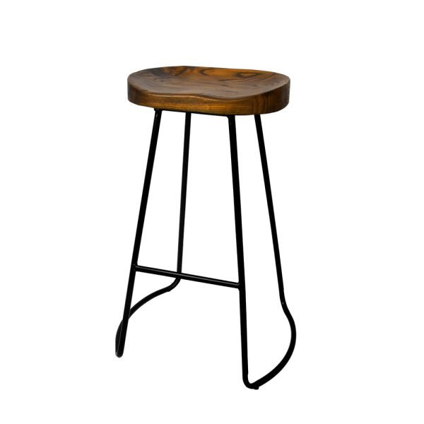 Small Elm Dark Wood Bar Stool x2 Small Elm Dark Wood Bar Stool x2
