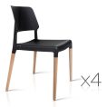 Mila Lunch Room Retro Chair Black x 4