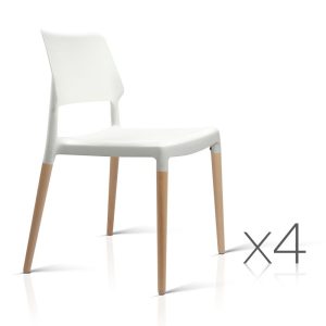 Mila Lunch Room Retro Chair White x 4
