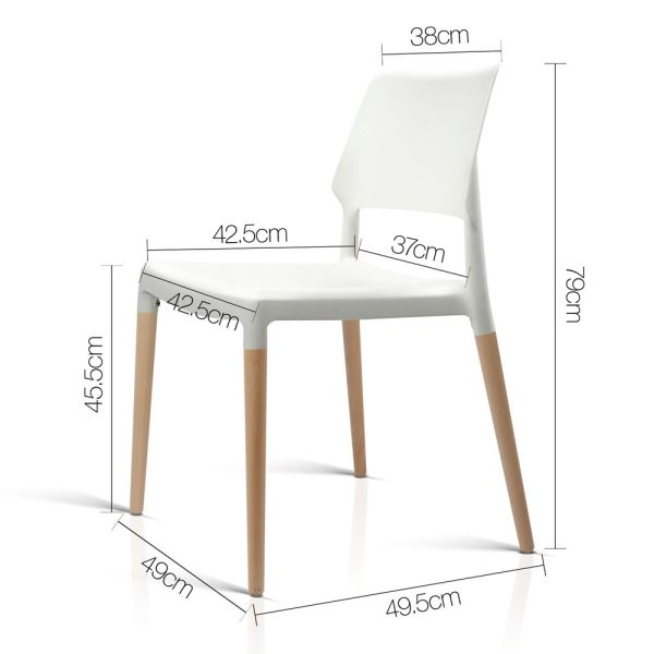 Mila Lunch Room Retro Chair White x 4