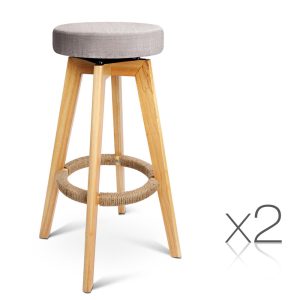 Taupe Swivel Seat Stool x2 - Check Stock*