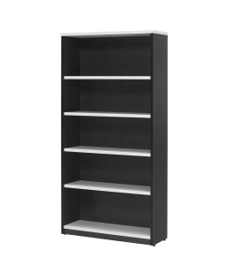 Open Bookcase 1800H White Charcoal