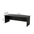 Bow Front Office Desk 2100 - Blackened Linewood