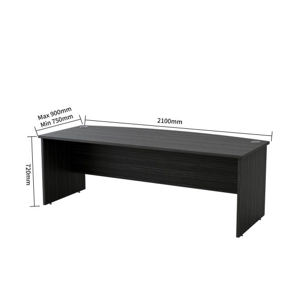 Bow Front Office Desk 2100 - Blackened Linewood Bow Front Office Desk 2100 - Blackened Linewood