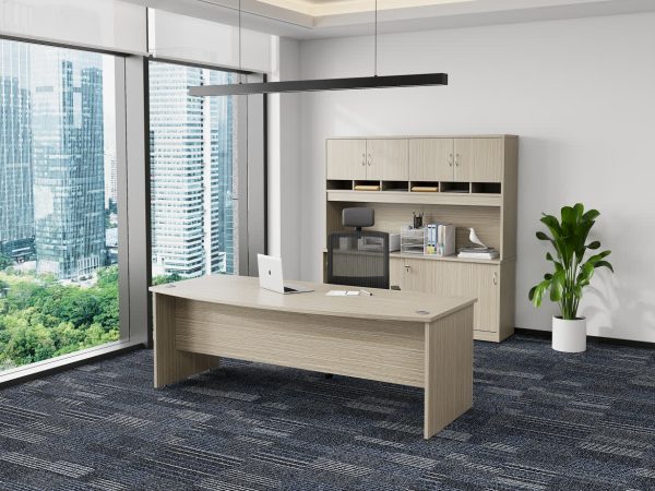 Bow Front Office Desk 2100 - Blackened Linewood Bow Front Office Desk 2100 - Blackened Linewood