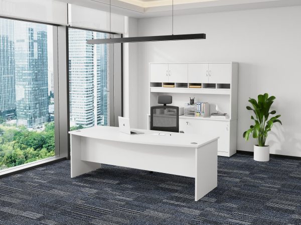 Bow Front Office Desk 2100 - Blackened Linewood Bow Front Office Desk 2100 - Blackened Linewood