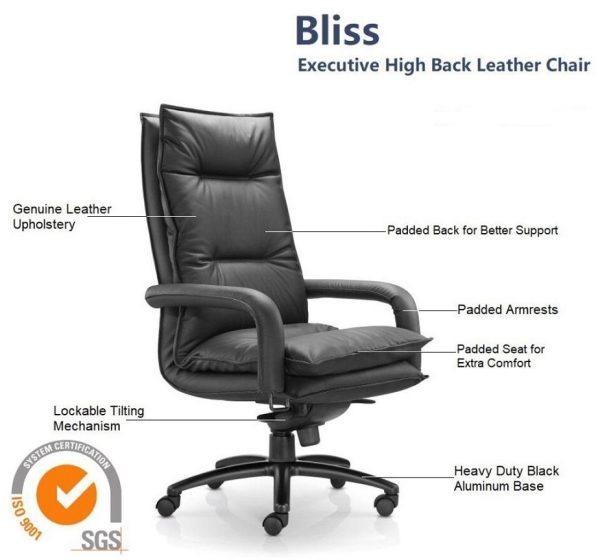 Bliss High Back Executive Leather Chair 