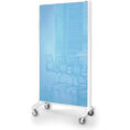 Mobile Room Divider Communication Screen - White Glass
