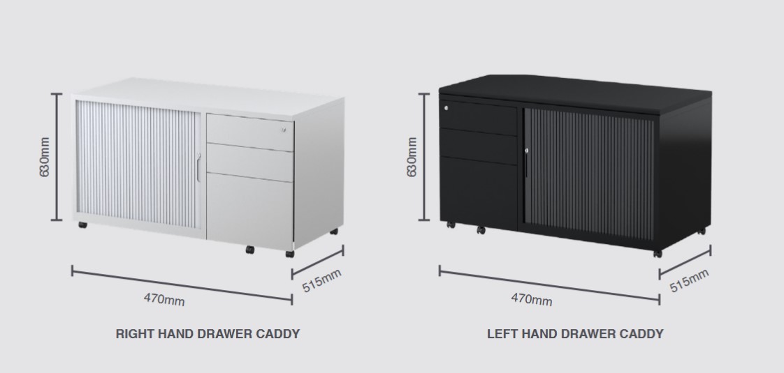 Steelco Trimline Metal Mobile Caddy - 2 Colours