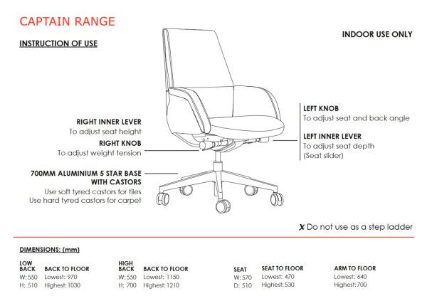 Captain High Back Executive Chair