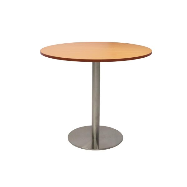 Round Flat Disc Base Meeting Table 900 Chrome