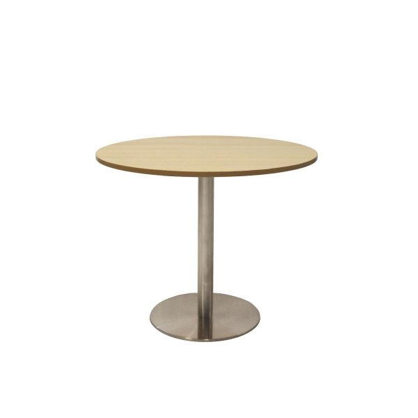 Round Flat Disc Base Meeting Table 900 Chrome