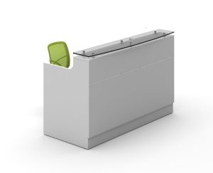 Jade Reception Counter All White 1800