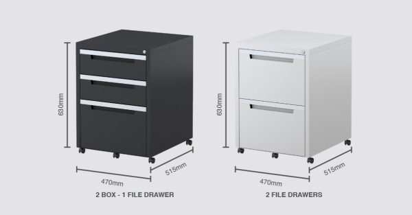 Steelco Classic Metal Mobile Pedestal 2 Filing Drawers Steelco Classic Metal Mobile Pedestal 2 Filing Drawers