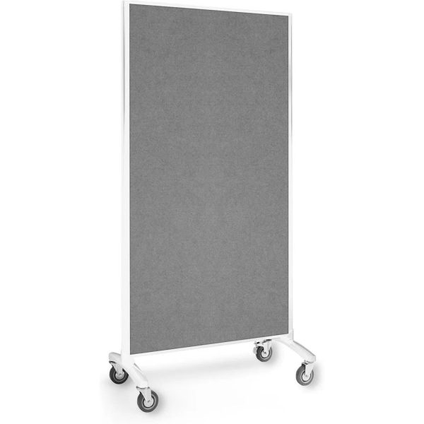Mobile Room Divider Communication Screen - White Glass Mobile Room Divider Communication Screen - White Glass