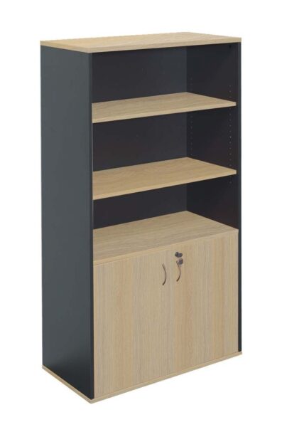 Half Door Stationery Cupboard with Lock - Natural OAK