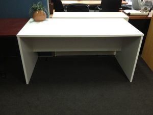 Open Slab Desk 1500 - ALL WHITE